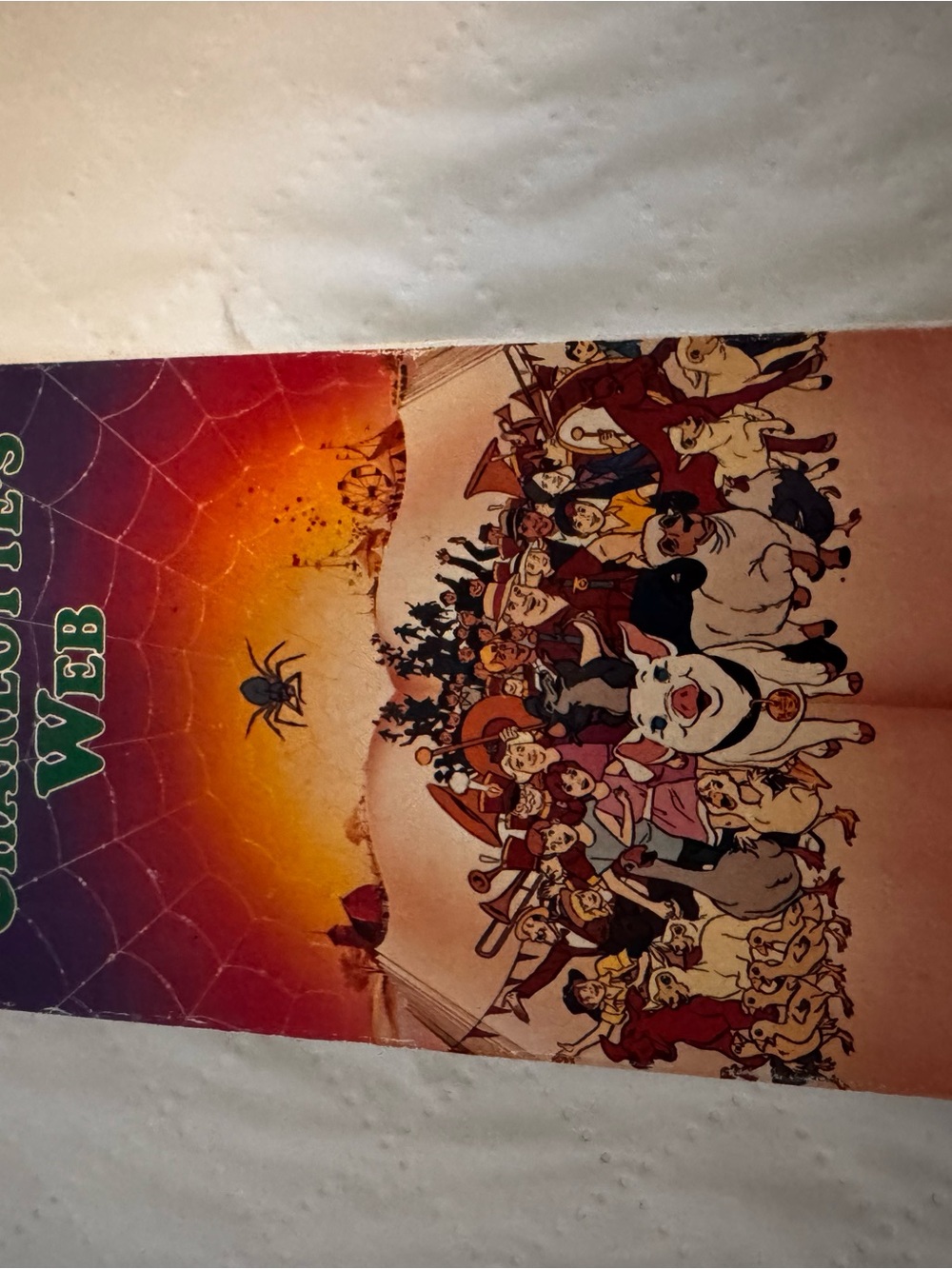 1973Vintage Animated Charlottes Web Film VHS - Orange & Purple Illustrated Cover